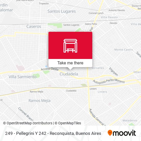 Mapa de 249 - Pellegrini Y 242 - Reconquista