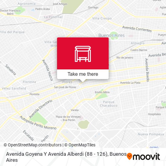 Mapa de Avenida Goyena Y Avenida Alberdi (88 - 126)