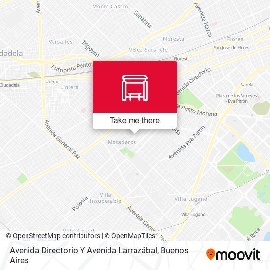 Avenida Directorio Y Avenida Larrazábal map