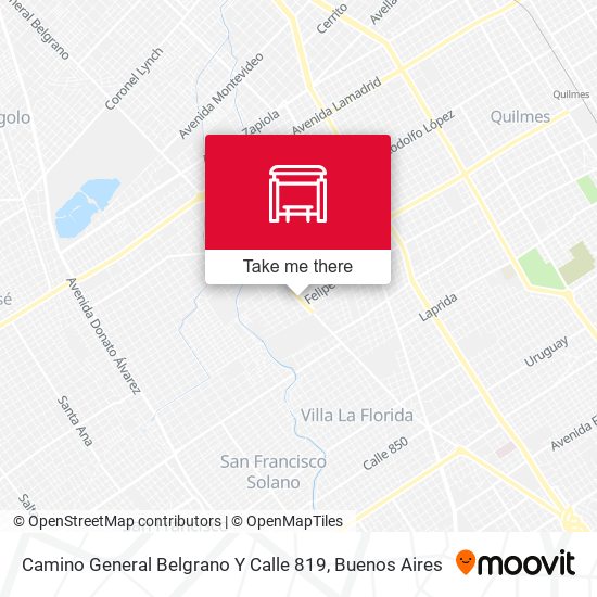 Camino General Belgrano Y Calle 819 map
