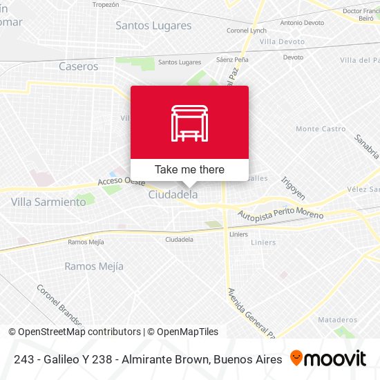 243 - Galileo Y 238 - Almirante Brown map