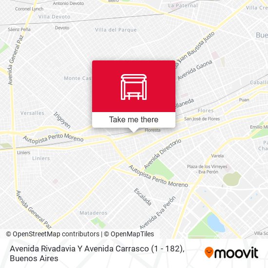 Avenida Rivadavia Y Avenida Carrasco (1 - 182) map