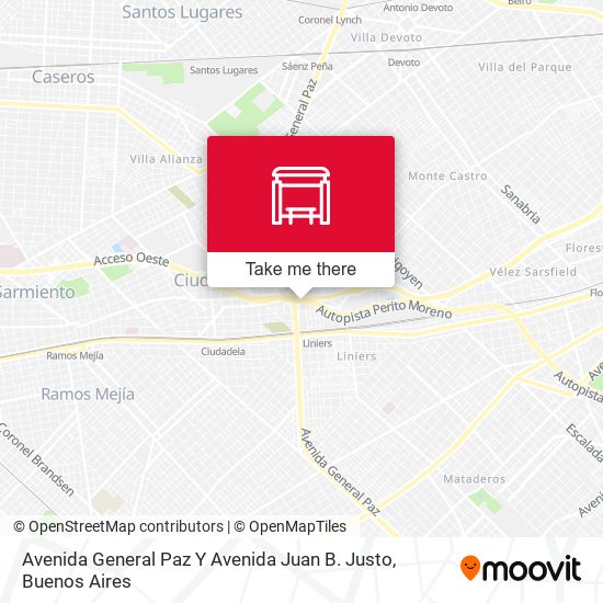 Mapa de Avenida General Paz Y Avenida Juan B. Justo