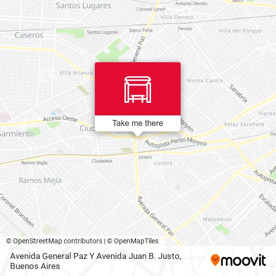 Avenida General Paz Y Avenida Juan B. Justo map
