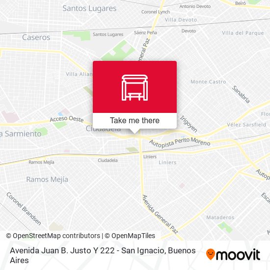 Avenida Juan B. Justo Y 222 - San Ignacio map