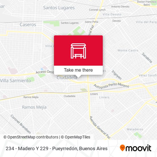 234 - Madero Y 229 - Pueyrredón map