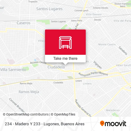 234 - Madero Y 233 - Lugones map