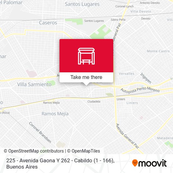 225 - Avenida Gaona Y 262 - Cabildo (1 - 166) map