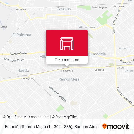 Estación Ramos Mejía (1 - 302 - 386) map