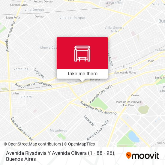 Avenida Rivadavia Y Avenida Olivera (1 - 88 - 96) map