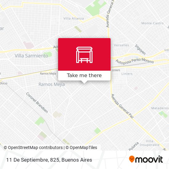 Mapa de 11 De Septiembre, 825