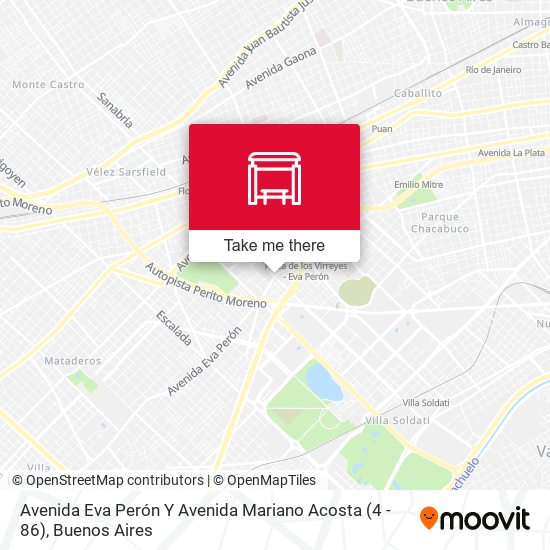 Avenida Eva Perón Y Avenida Mariano Acosta (4 - 86) map