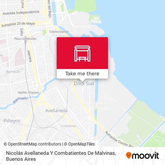 Nicolás Avellaneda Y Combatientes De Malvinas map