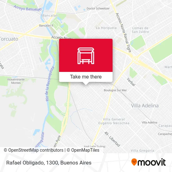 Rafael Obligado, 1300 map