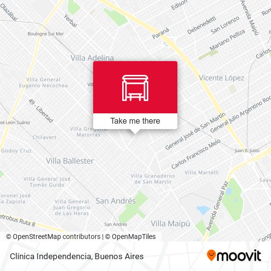 Mapa de Clínica Independencia