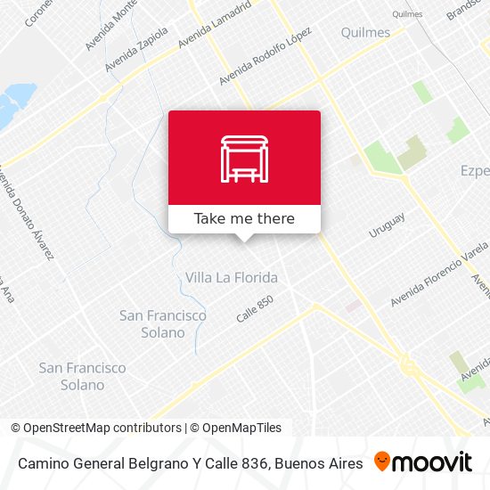 Camino General Belgrano Y Calle 836 map
