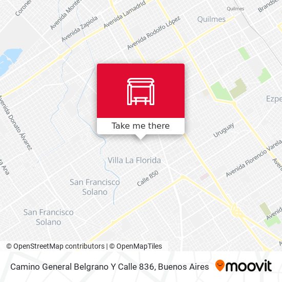 Mapa de Camino General Belgrano Y Calle 836