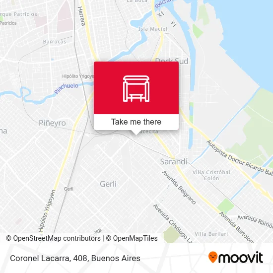 Coronel Lacarra, 408 map