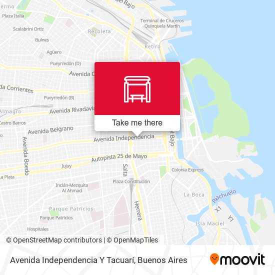 Mapa de Avenida Independencia Y Tacuarí