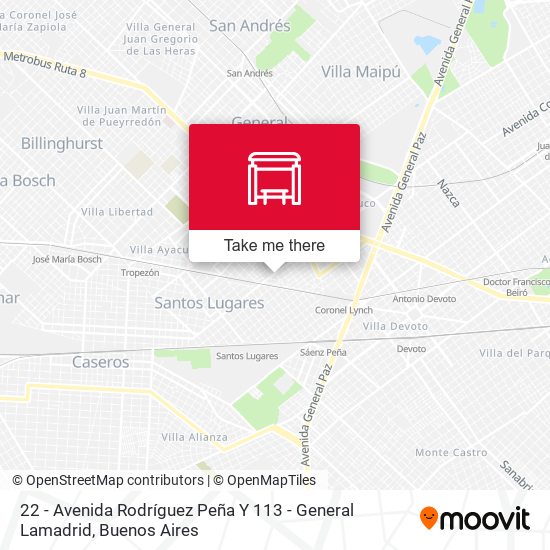 Mapa de 22 - Avenida Rodríguez Peña Y 113 - General Lamadrid