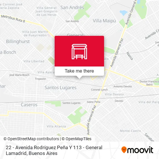 22 - Avenida Rodríguez Peña Y 113 - General Lamadrid map