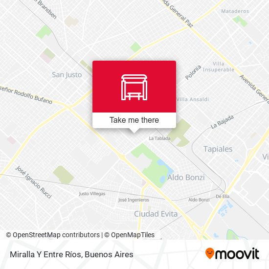 Mapa de Miralla Y Entre Ríos