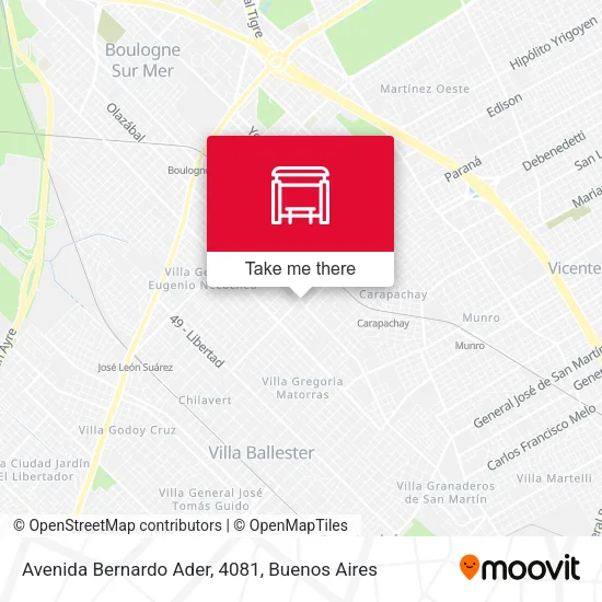 Mapa de Avenida Bernardo Ader, 4081