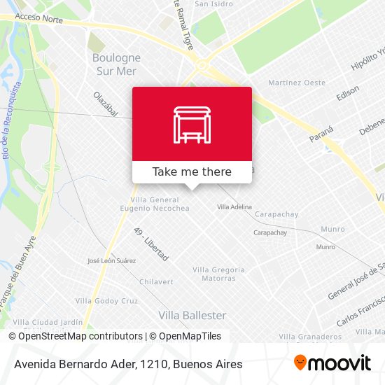 Mapa de Avenida Bernardo Ader, 1210