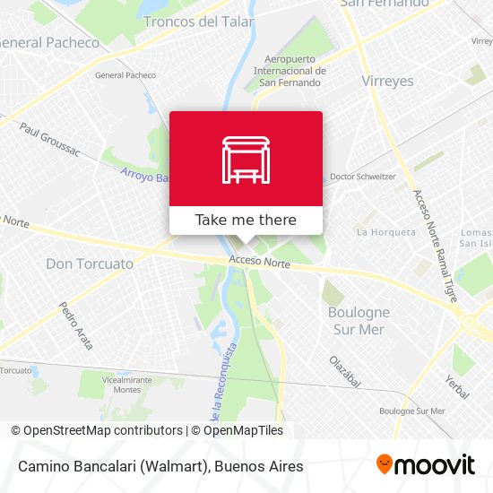 Mapa de Camino Bancalari (Walmart)