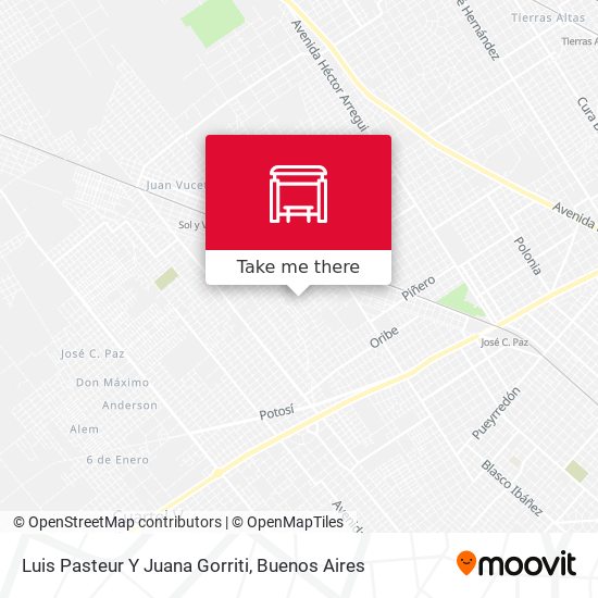 Luis Pasteur Y Juana Gorriti map