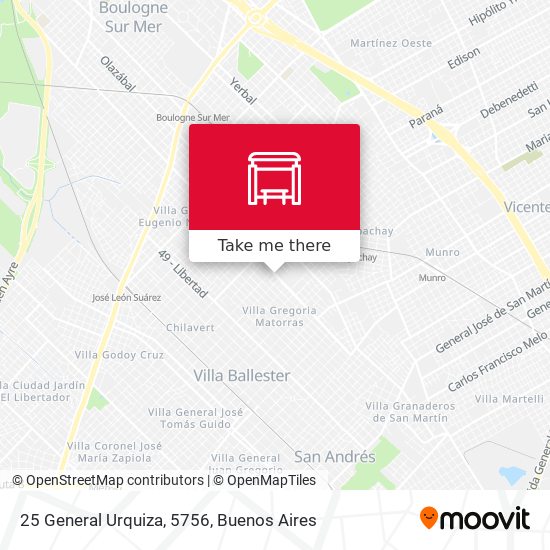 25 General Urquiza, 5756 map