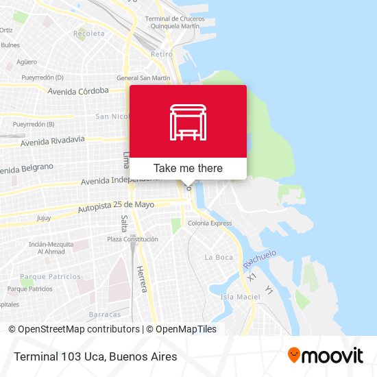 Mapa de Terminal 103 Uca
