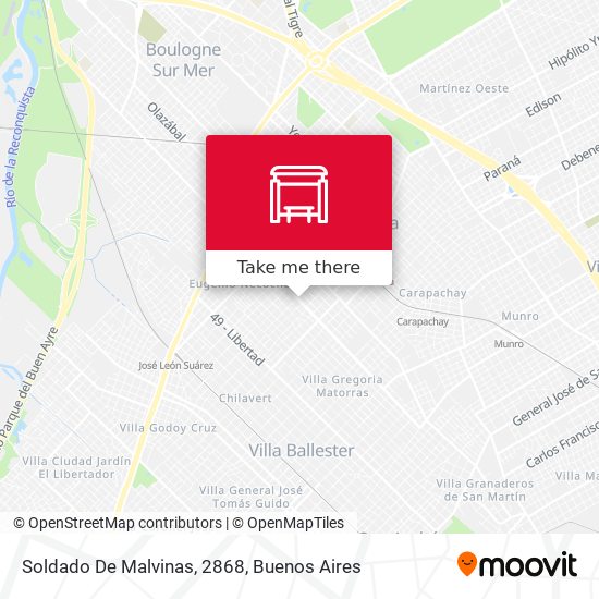 Soldado De Malvinas, 2868 map