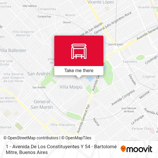 1 - Avenida De Los Constituyentes Y 54 - Bartolomé Mitre map