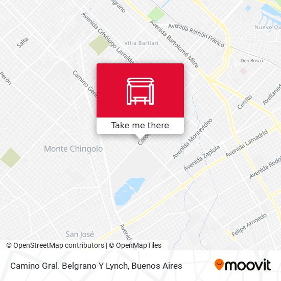 Mapa de Camino Gral. Belgrano Y Lynch