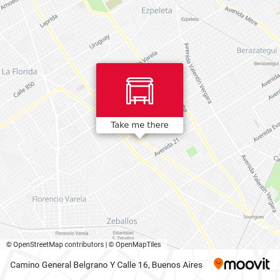 Camino General Belgrano Y Calle 16 map