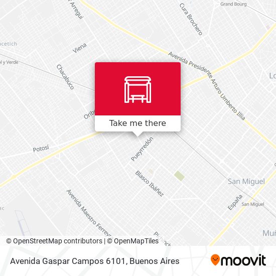 Mapa de Avenida Gaspar Campos 6101