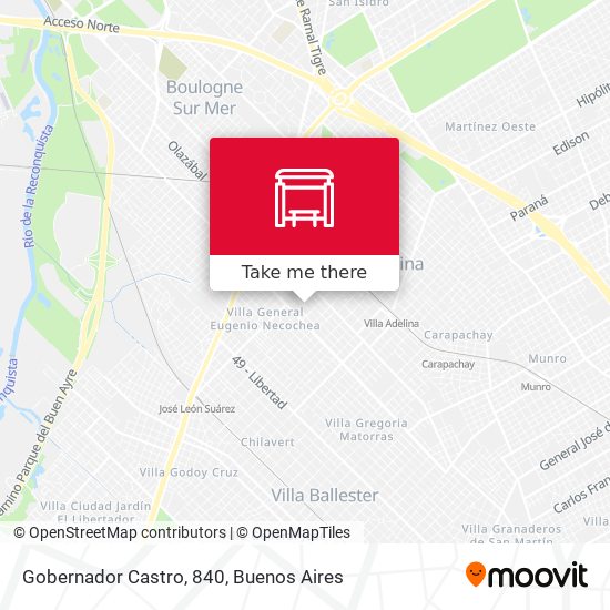 Mapa de Gobernador Castro, 840