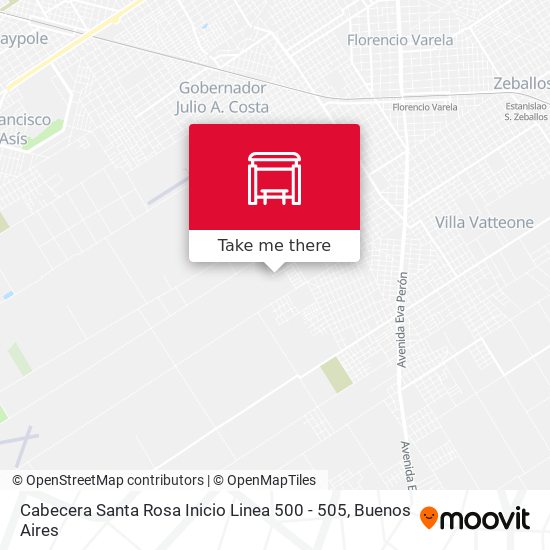 Cabecera Santa Rosa Inicio Linea 500 - 505 map