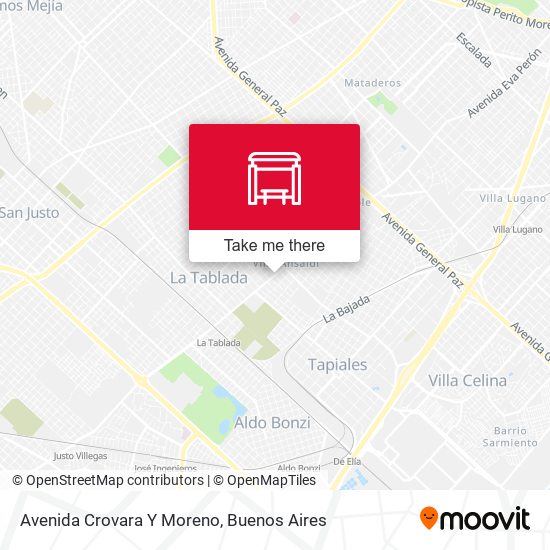 Mapa de Avenida Crovara Y Moreno