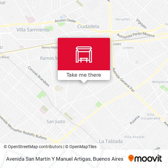 Avenida San Martín Y Manuel Artigas map
