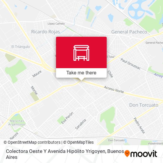 Mapa de Colectora Oeste Y Avenida Hipólito Yrigoyen