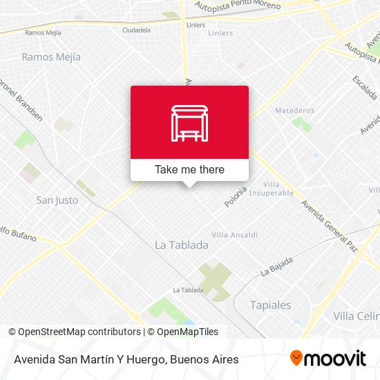 Avenida San Martín Y Huergo map