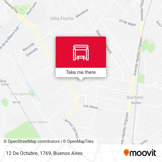 12 De Octubre, 1769 map