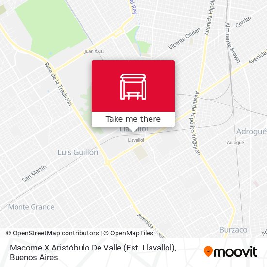 Macome X Aristóbulo De Valle (Est. Llavallol) map