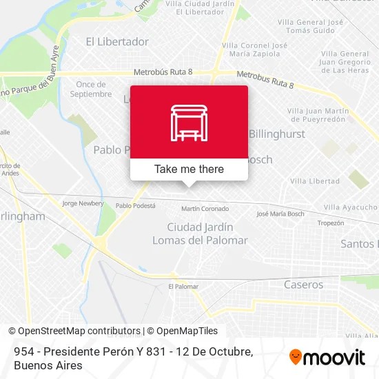 954 - Presidente Perón Y 831 - 12 De Octubre map