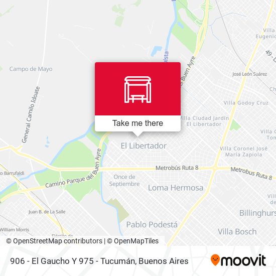 906 - El Gaucho Y 975 - Tucumán map