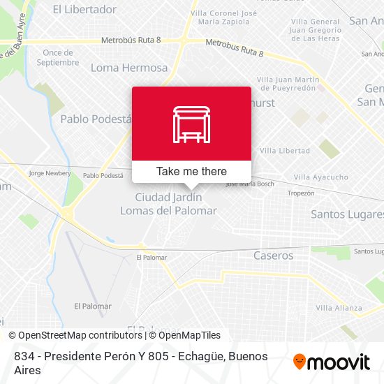 834 - Presidente Perón Y 805 - Echagüe map