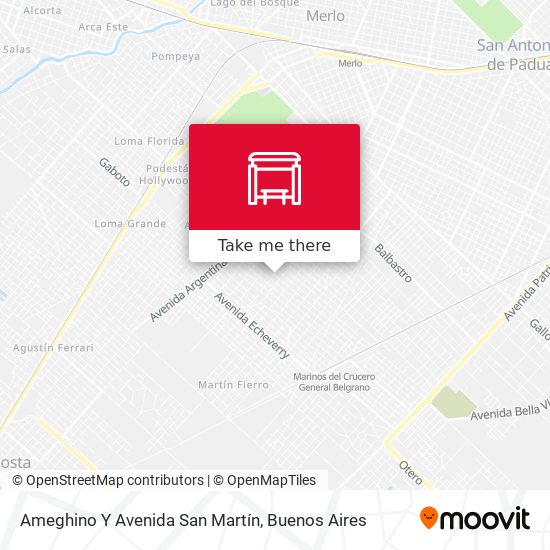 Ameghino Y Avenida San Martín map