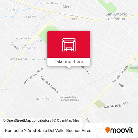 Bariloche Y Aristóbulo Del Valle map